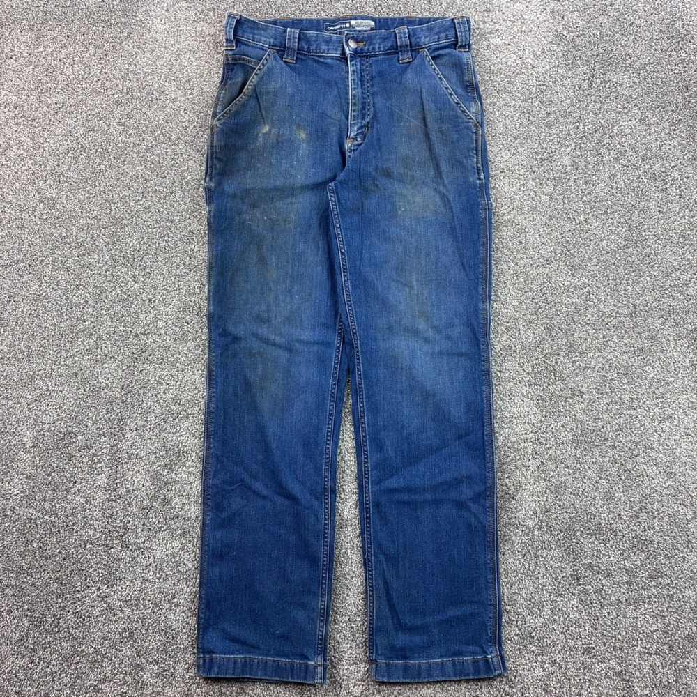 Vintage Y2k Carhartt Carpenter Jeans Mens 32x32 Blue Denim Utility Workwear